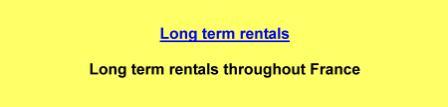 Long term rentals throughout France